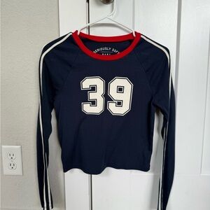 Aeropostale Seriously Soft Navy Tee with Red Trim